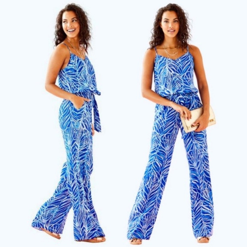 NWT NEW Lilly Pulitzer Blue dusk Jumpsuit twilight blue early riser size small